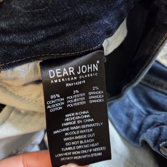 Dear John Dark Blue Skinny Jeans with Raw Hem - Picture 7 of 8